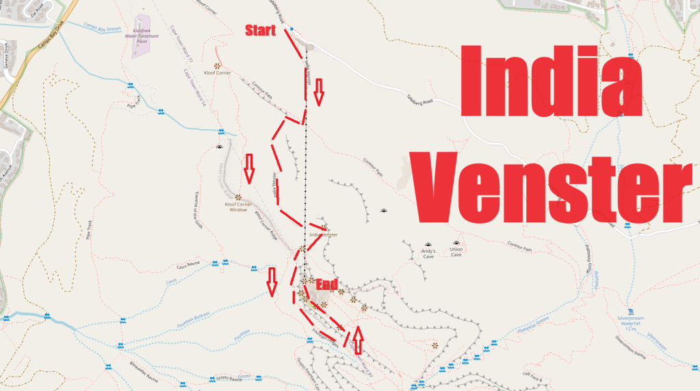 Map of India Venster scramble on Table Mountain