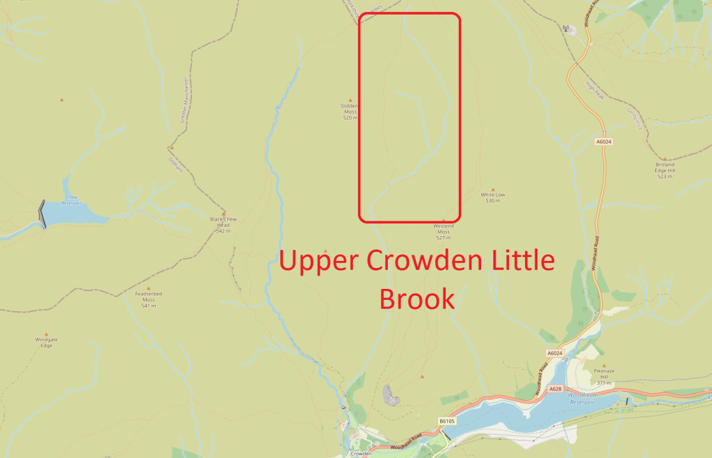 Map of Upper Crowden Little Brook scramble