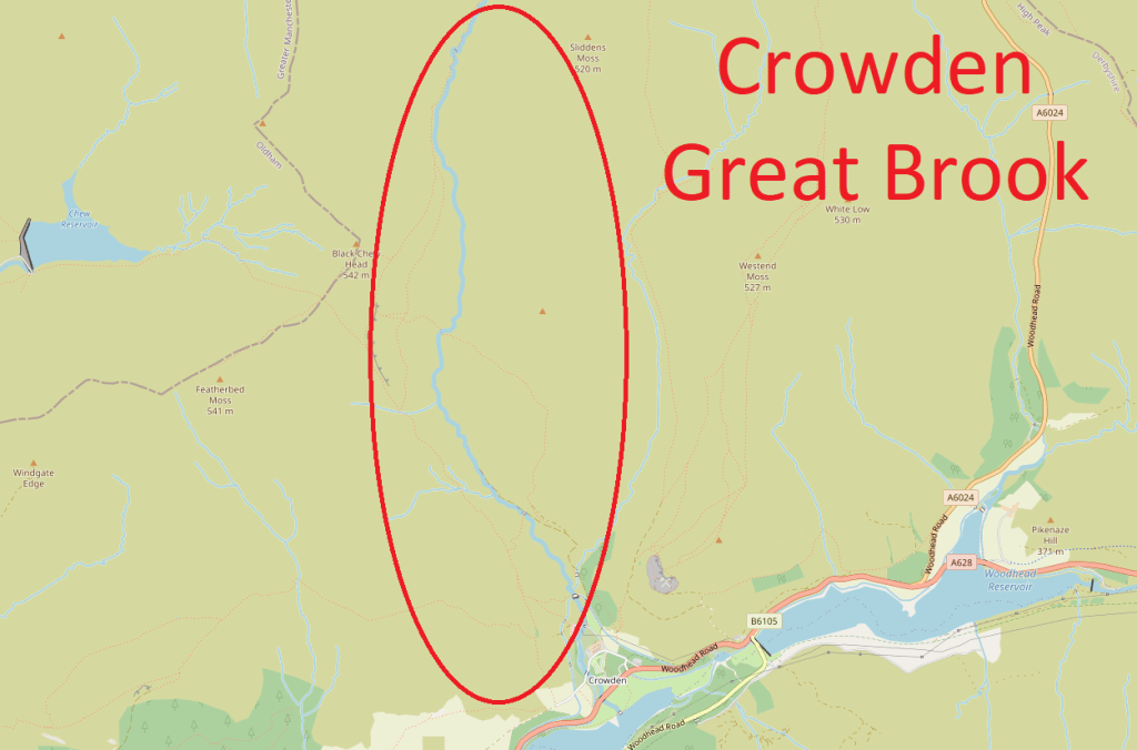 Map of Crowden Great Brook scramble