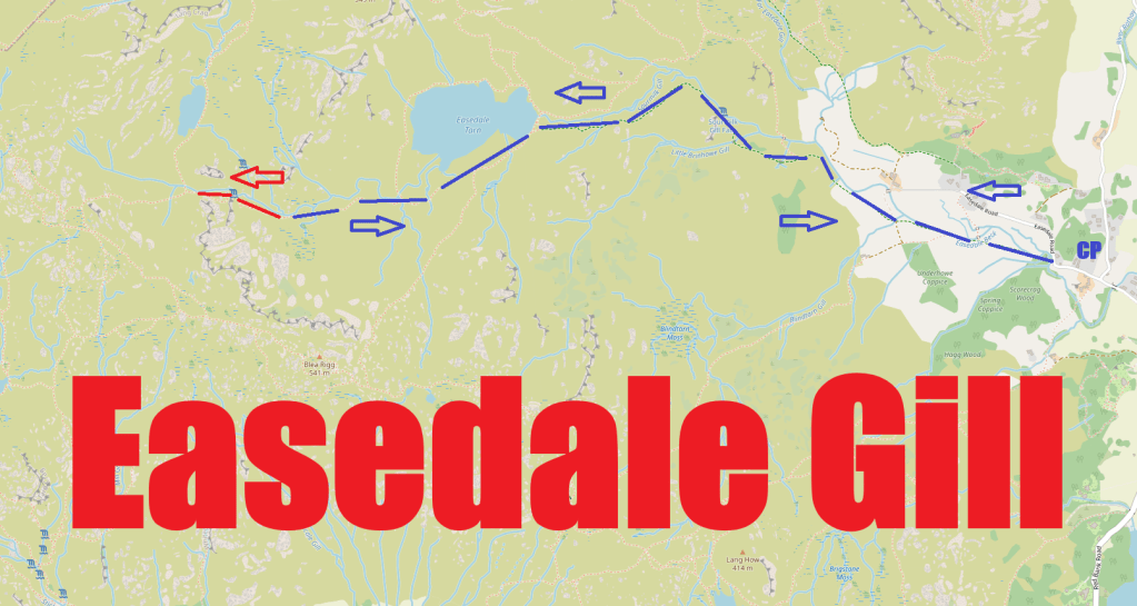 Map of Easedale Gill scramble
