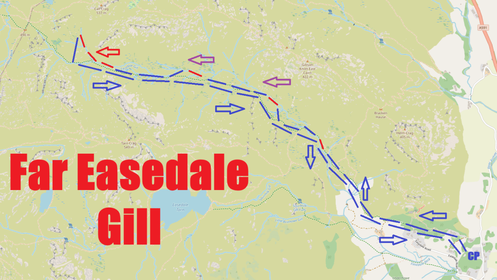 Map of Far Easedale Gill scramble