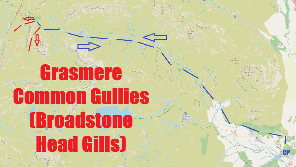 Map of Grasmere Common Gully scrambles