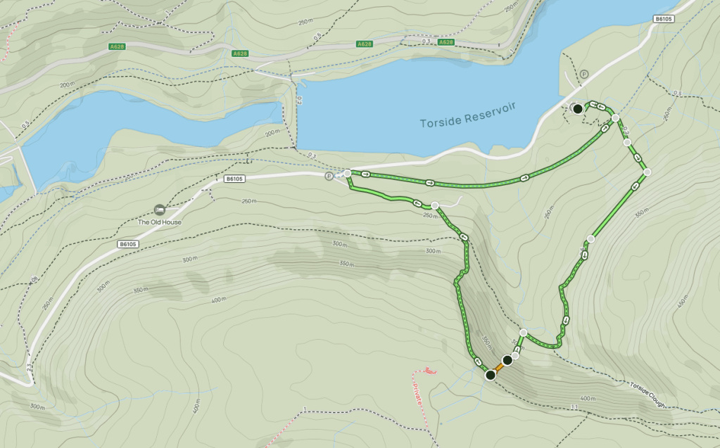 Map of Torside Gully scramble