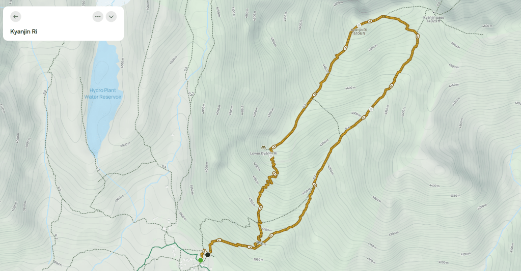 Map of Kyanjin Ri hike
