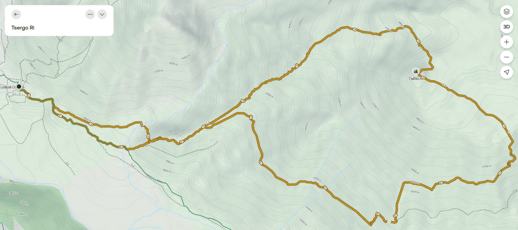 Map of Tserko Ri hike