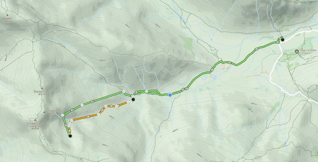 Map of Crinkle Gill scramble