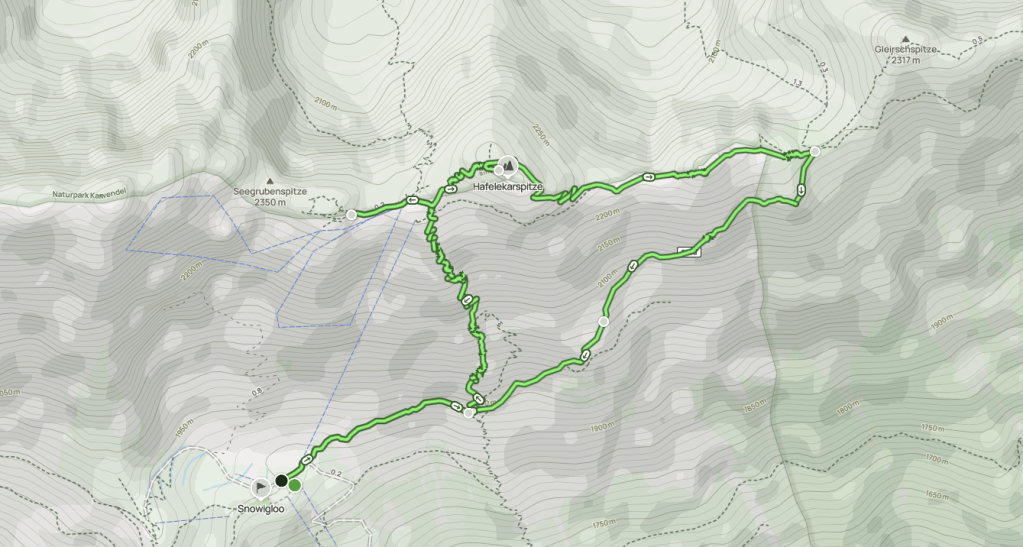 Map of Seegrube-Hafelekar high mountain loop hike